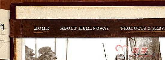 The Ernest Hemingway Collection navigation menu screen shot.