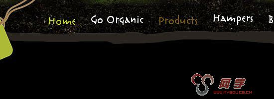 Organic food Ireland navigation menu screen shot.