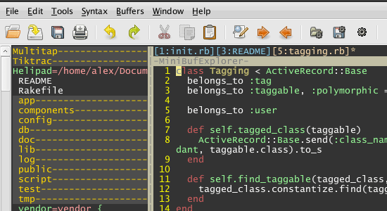 Vim - screen shot.