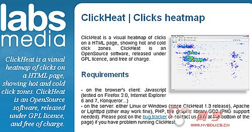 clickheat 25 Tools to Improve Your Websites Usability