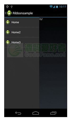 Android RibbonMenu˵οԴͼ